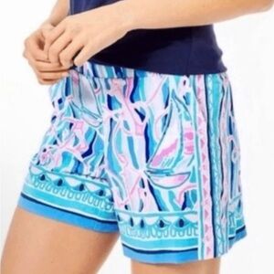 NWOT LILLY PULITZER 5" Neilah Short In Skim Blue Reel Nauti Engineered Short xl